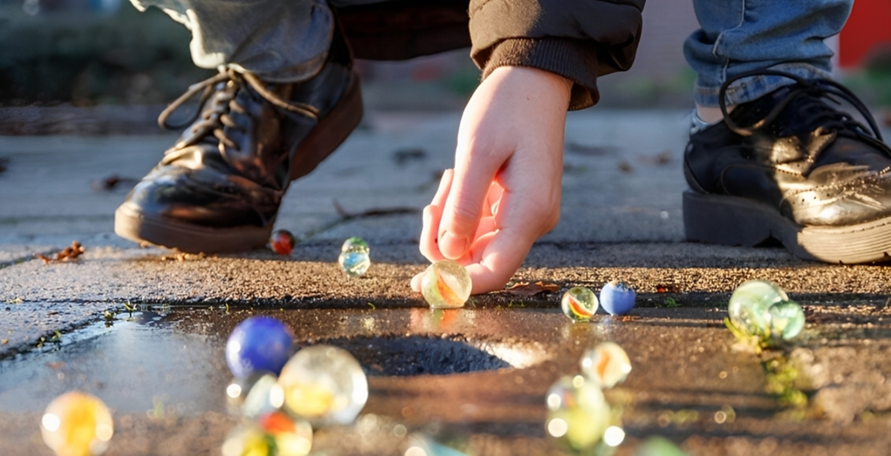 niños jugando a la bolita