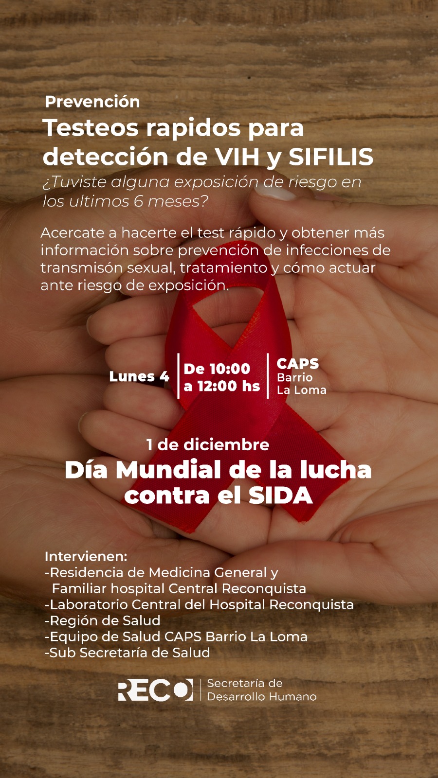 Jornada de concientización por el Día Mundial de la lucha contra el SIDA